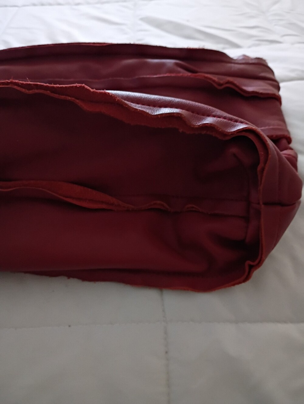 DKNY Red Ruffled Handbag - Picture 6 of 9